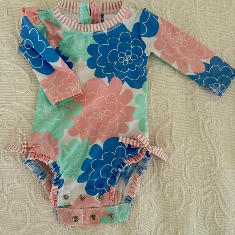 RuffleButts Pastel Floral - 3-6M